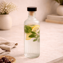 Frosty Glass Bottle With Wooden Stopper