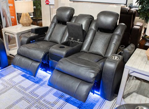 Fyne-Dyme Power Reclining Loveseat with Console Recliners| Ashley Homestore