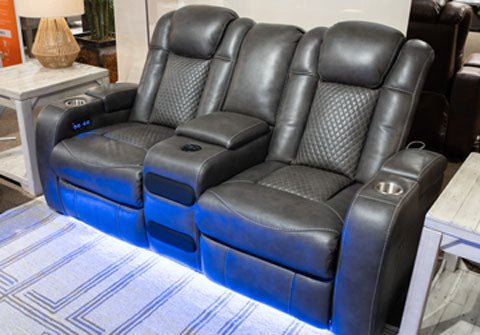 Fyne-Dyme Power Reclining Loveseat with Console Recliners| Ashley Homestore