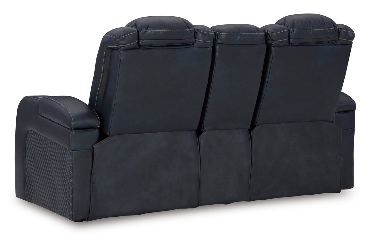 Fyne-Dyme Power Reclining Loveseat with Console Recliners| Ashley Homestore