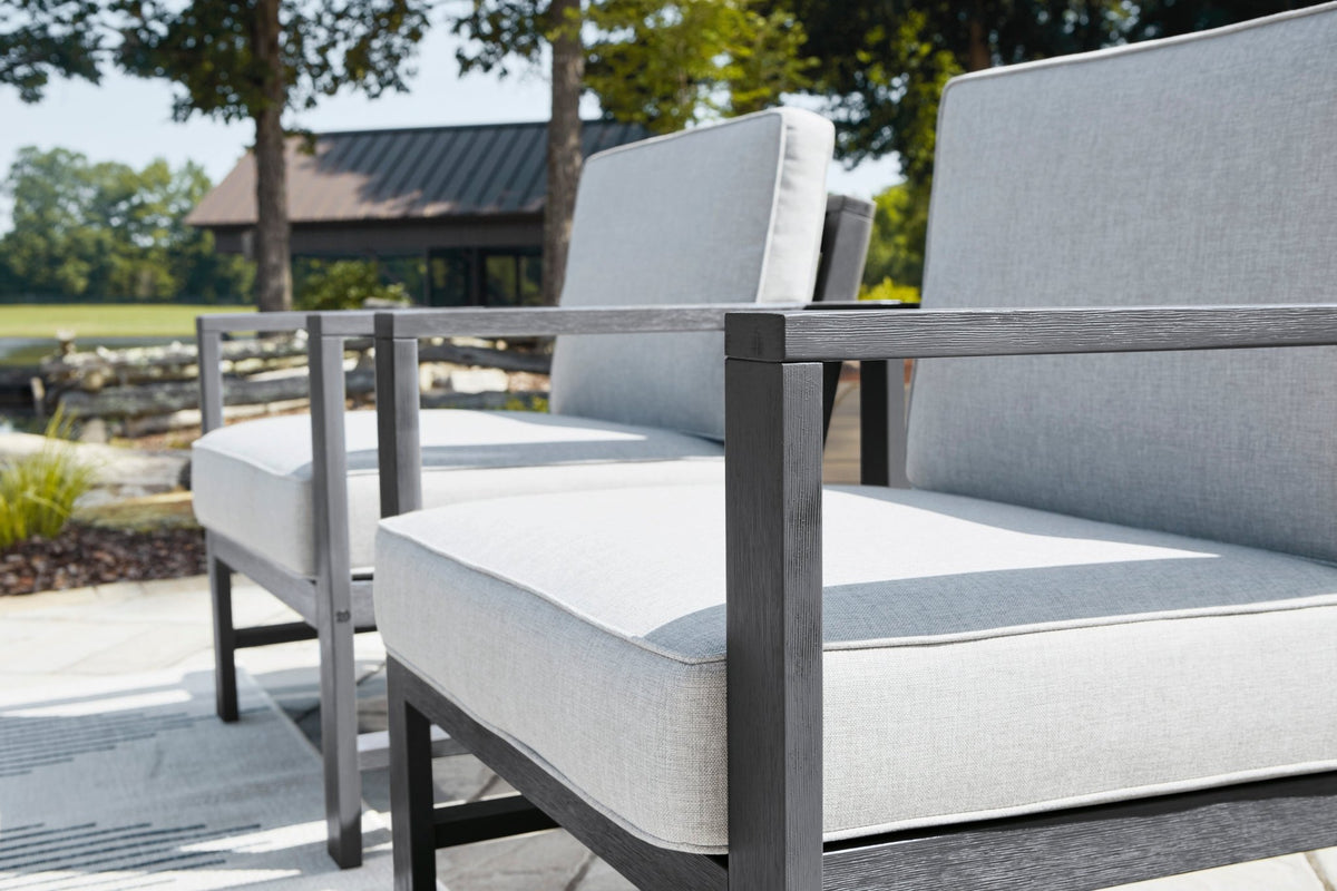 Fynnegan Outdoor Loveseat with Table (Set of 2) Outdoor Loveseats & Sofas| Ashley Homestore