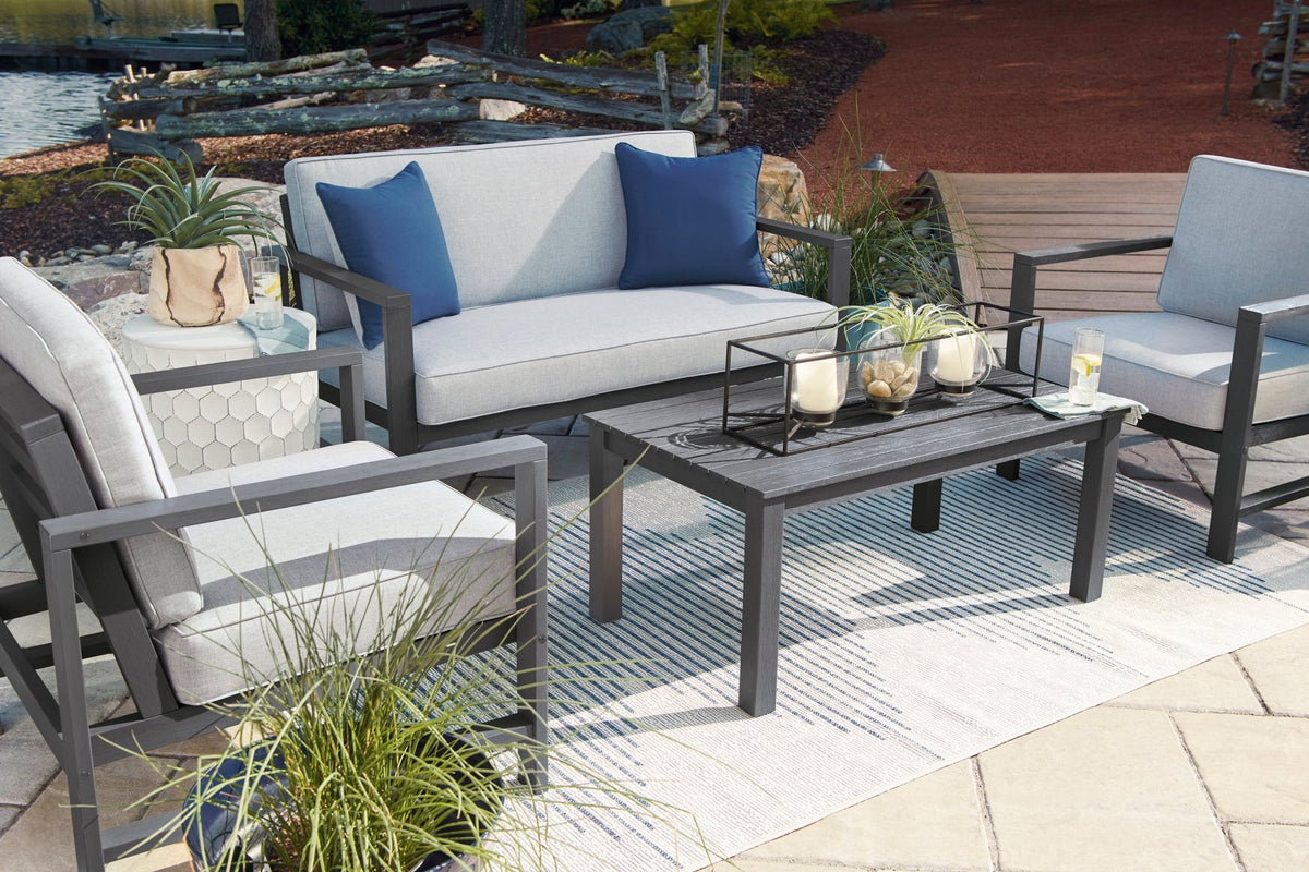 Fynnegan Outdoor Loveseat with Table (Set of 2) Outdoor Loveseats & Sofas| Ashley Homestore
