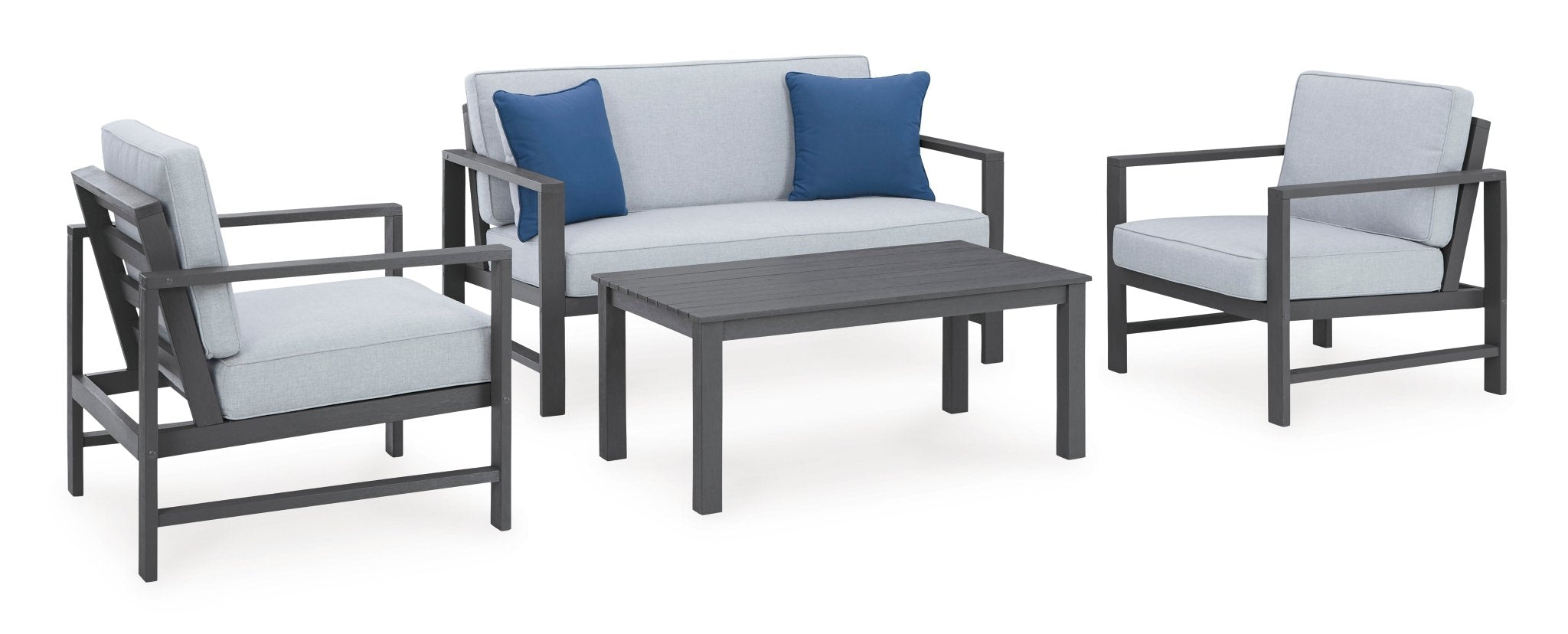 Fynnegan Outdoor Loveseat with Table (Set of 2) Outdoor Loveseats & Sofas| Ashley Homestore
