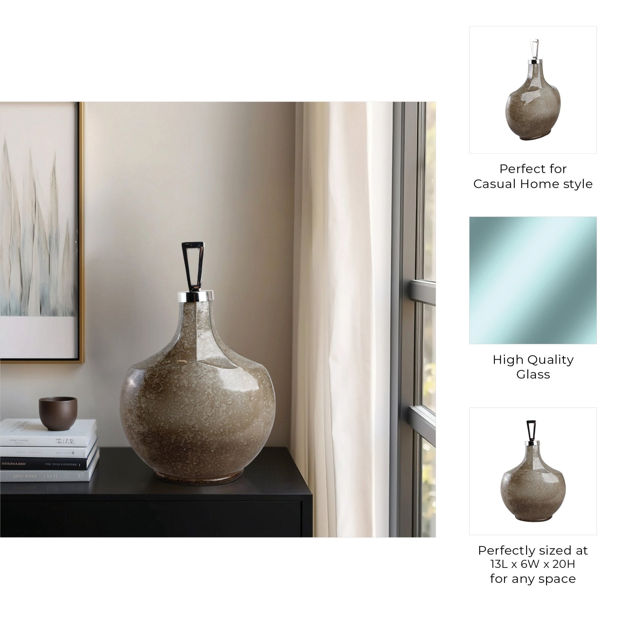 Gabruelle Bottle With Topper Vases and Jars| Sagebrook Home