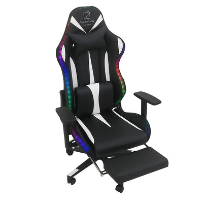 Gaming Chair with Side Speakers and LED Lights | Adjustable Footrest and Reclining Back | Bluetooth Audio | 1 - Year Warranty - Al Rugaib Furniture