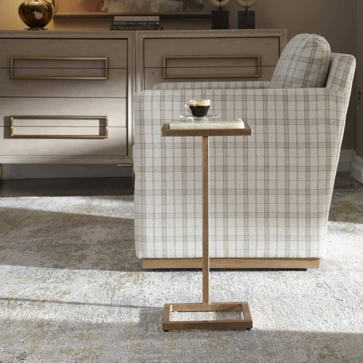 Gamora Marble Drink Table Accent & End Tables| Uttermost