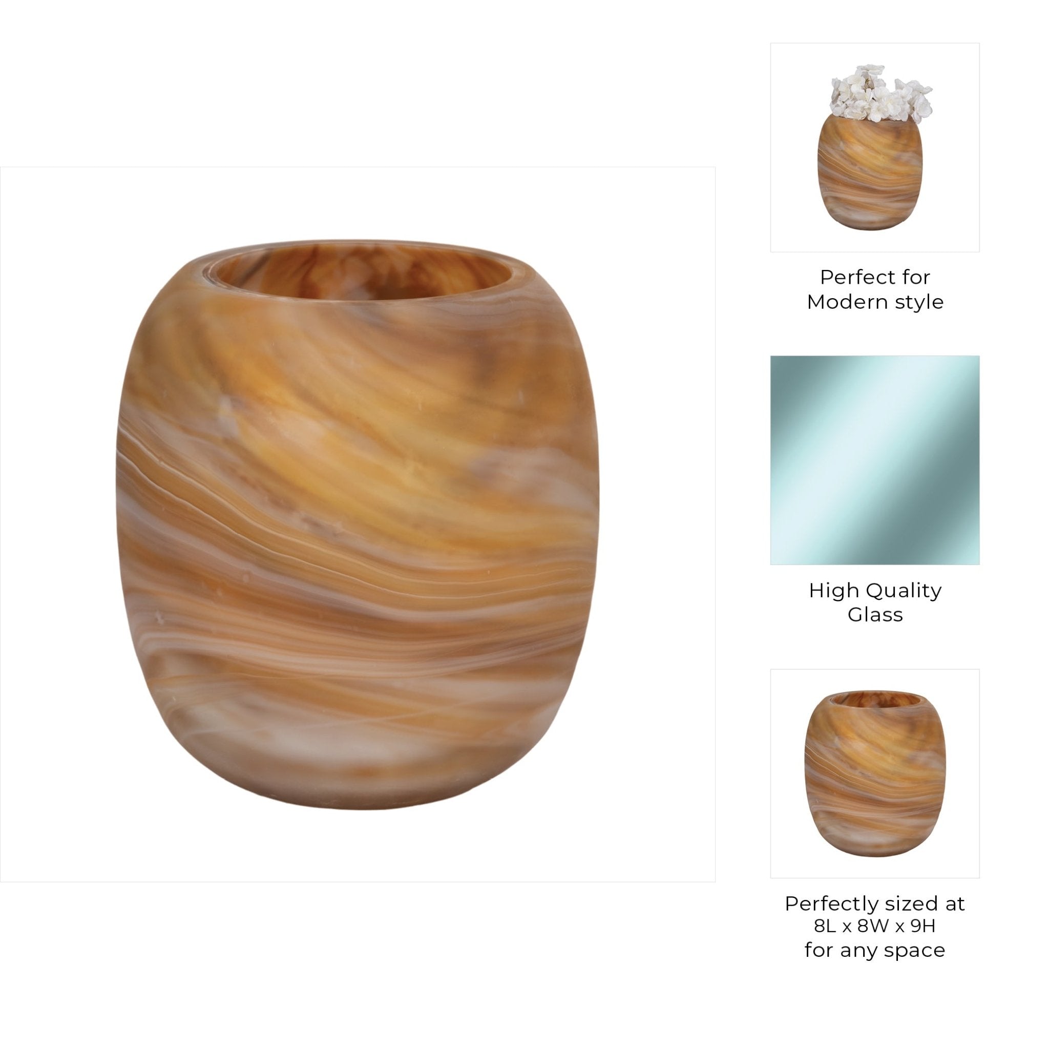 Garbo Brown Glass Vase Vases and Jars| Sagebrook Home