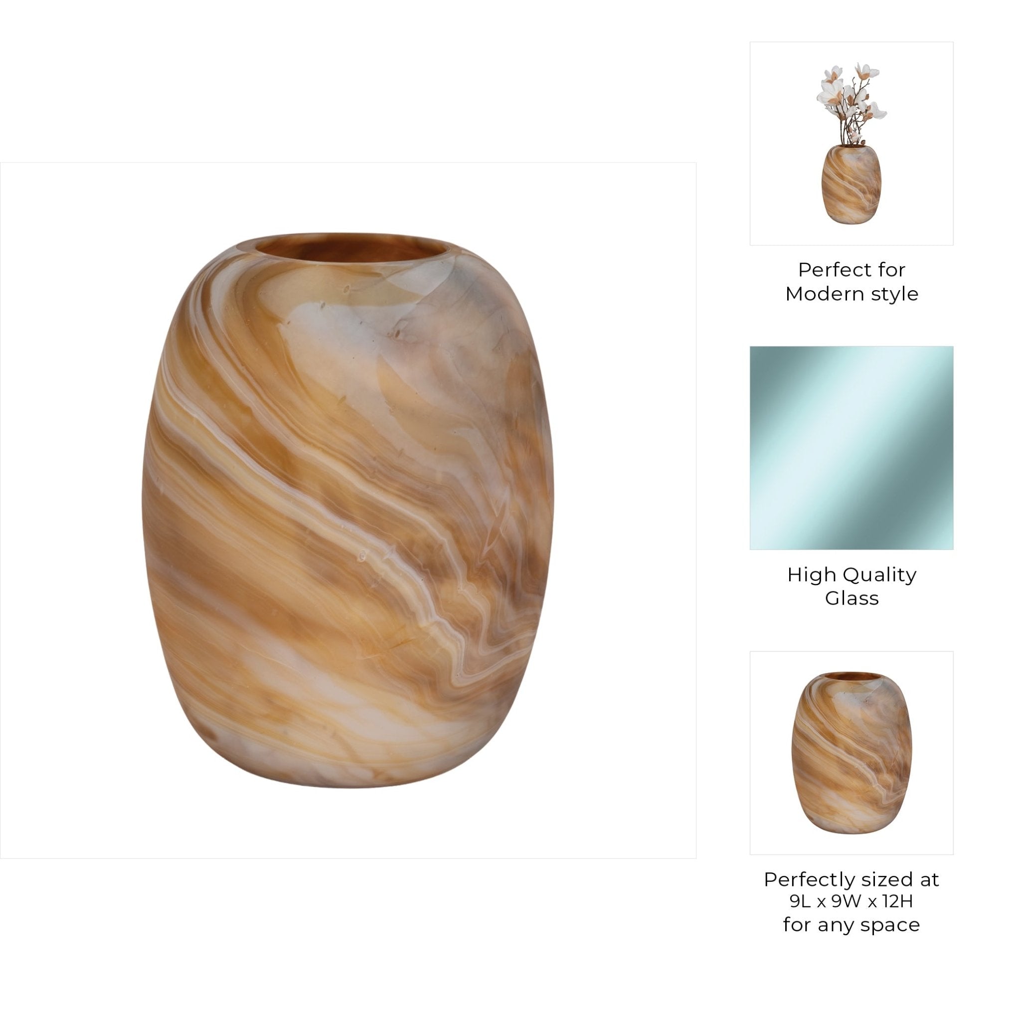 Garbo Brown Glass Vase Vases and Jars| Sagebrook Home