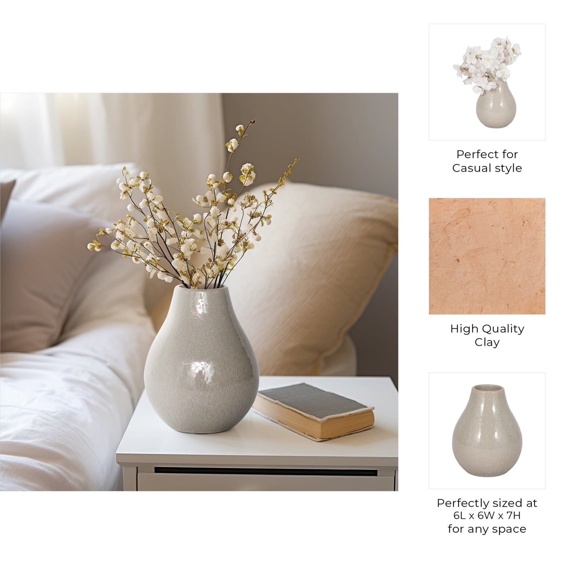 Gargarin Decanter Vase, Gray Vases and Jars| Sagebrook Home