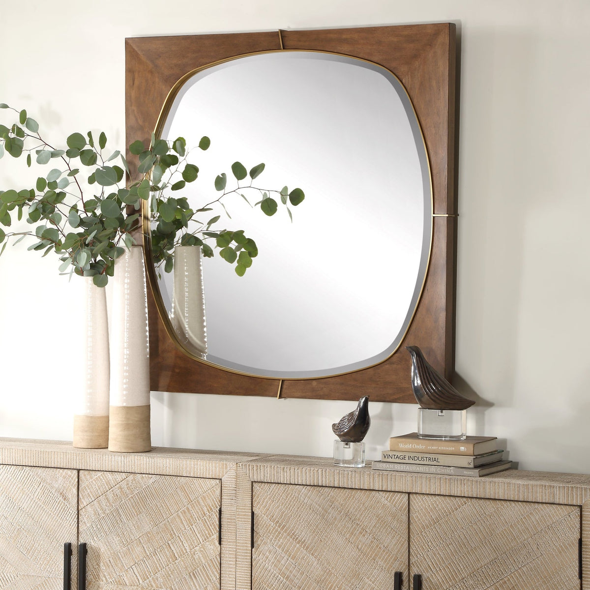 Garonne Square Walnut Mirror Mirrors| Uttermost
