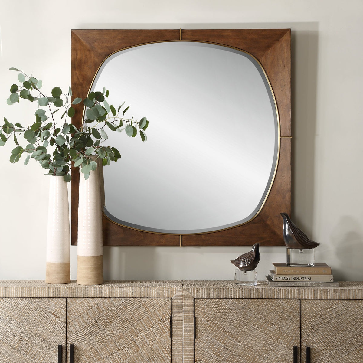 Garonne Square Walnut Mirror Mirrors| Uttermost