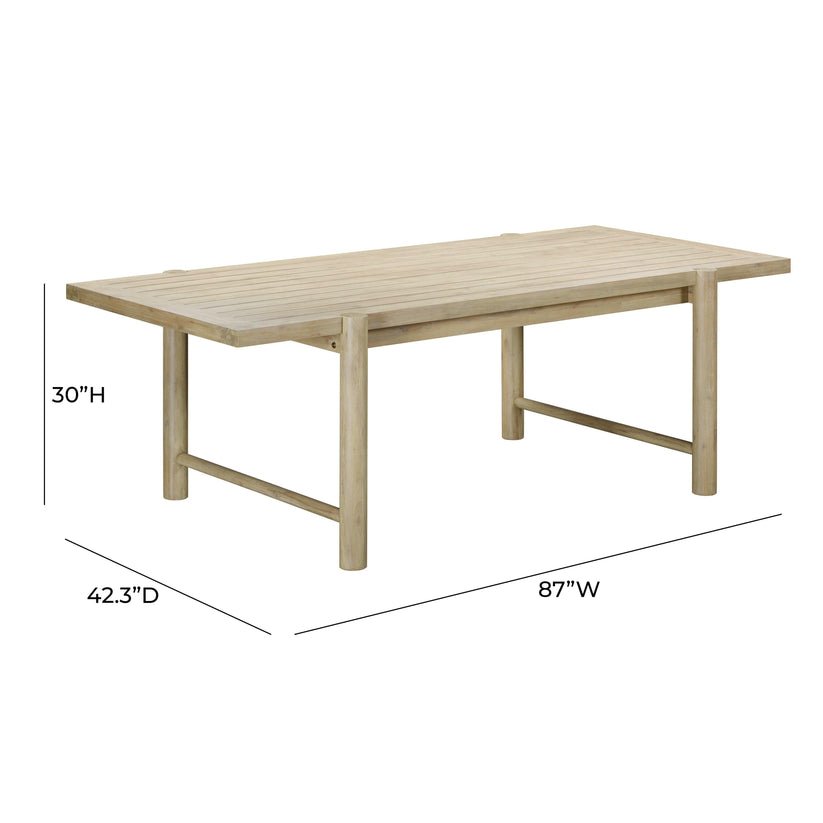 Gata Light Teak Outdoor Rectangular Dining Table Dining Tables| TOV