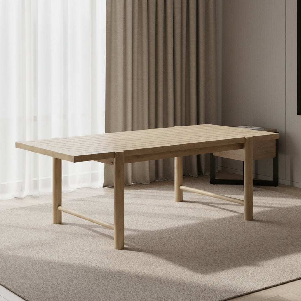 Gata Light Teak Outdoor Rectangular Dining Table Dining Tables| TOV