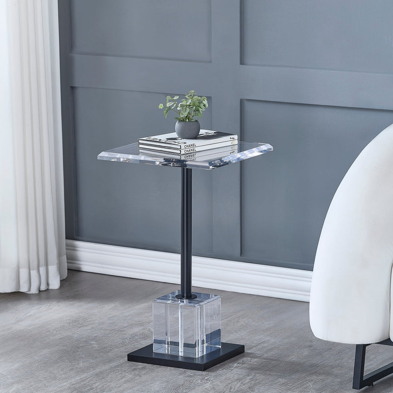 Gayna Brushed Black End Table - Al Rugaib Furniture