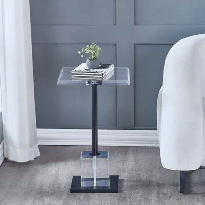 Gayna Brushed Black End Table - Al Rugaib Furniture
