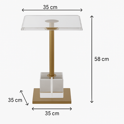 Gayna Brushed Brass End Table - Al Rugaib Furniture