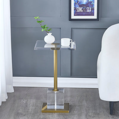 Gayna Brushed Brass End Table - Al Rugaib Furniture