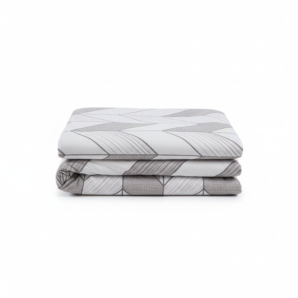 Geometric Pattern Grey & White Bedding Set-KING Coverlet Sets| Roots Furniture