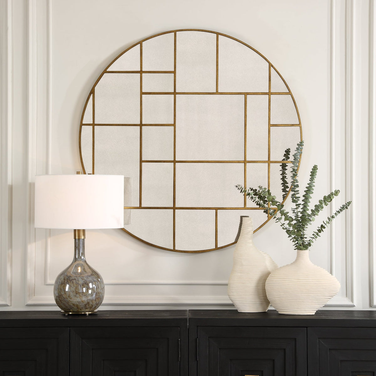 Geometric Round Mirror Mirrors| Uttermost