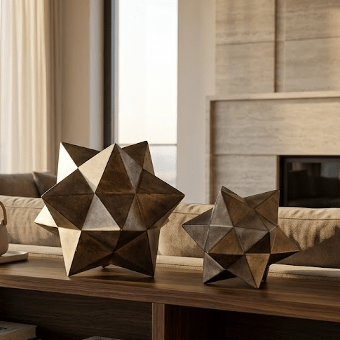 Geometric Stars Sculpture, S/2 Table Decors| Uttermost