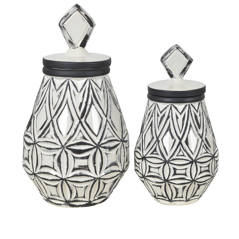 Geometrical Farm House Vases,Set of 2 Table Decors| Crestview