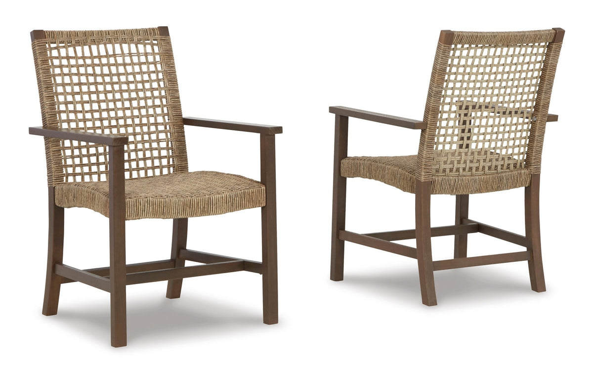 Germalia Outdoor Dining Arm Chair (Set of 2) Outdoor Tables| Ashley Homestore