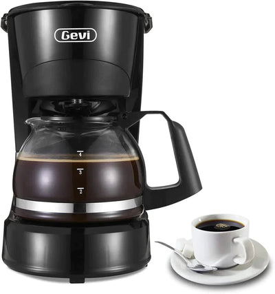 Gevi 4 Cups Small Coffee Maker, Compact Coffee Machine with Reusable Filter, Warming Plate and Coffee Pot for Home and Office - Al Rugaib Furniture