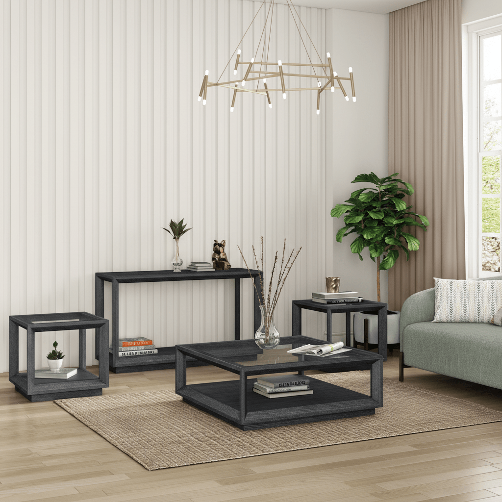 Ghost Clear Black Coffee Table Coffee Tables| Roots Furniture