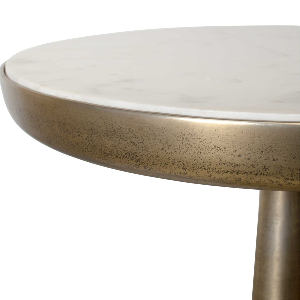 Gianno Round White Marble Side Table Accent & End Tables| Uttermost