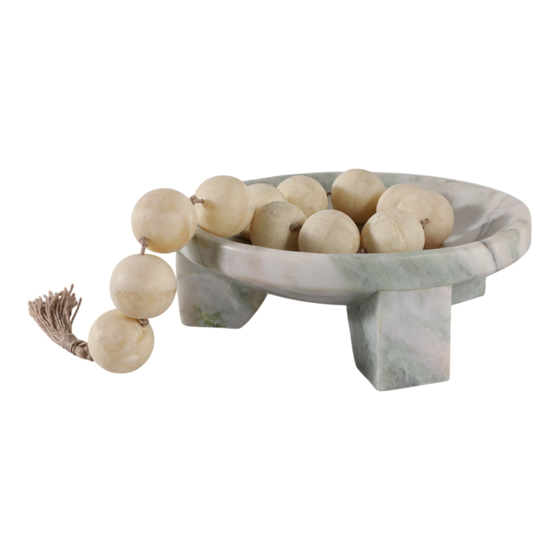 Gibeon Onyx Green Marble Bowl Table Decors| Sagebrook Home