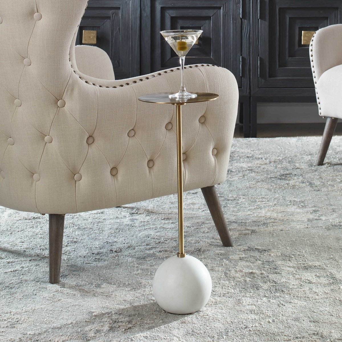Gimlet Drink Table, White Accent & End Tables| Uttermost