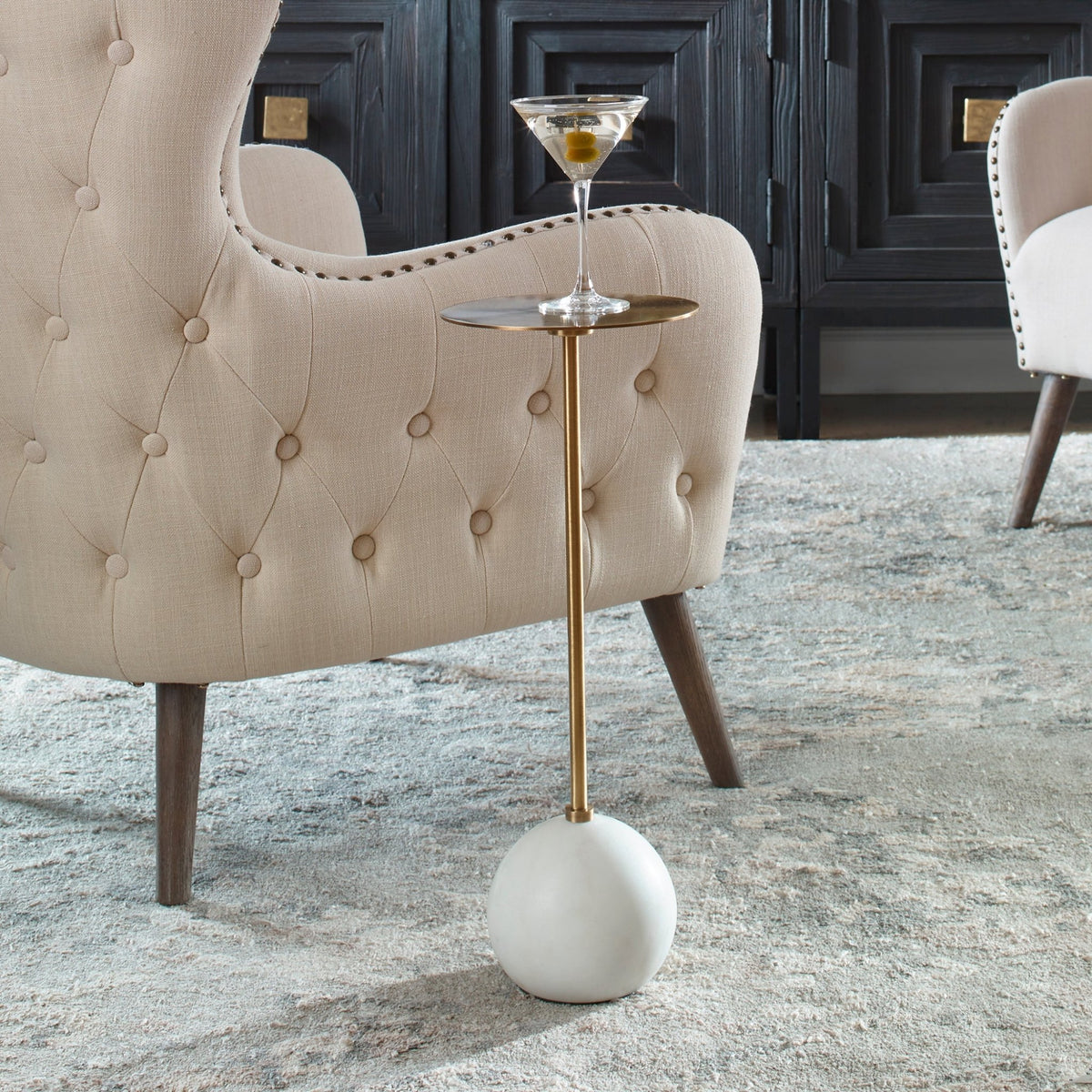 Gimlet Drink Table, White Accent & End Tables| Uttermost
