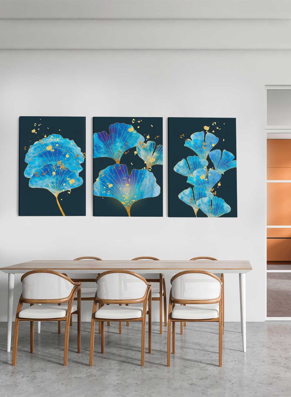 Ginkgo Foliage Paintings(set of 3) Paintings & Pictures| LOWHA