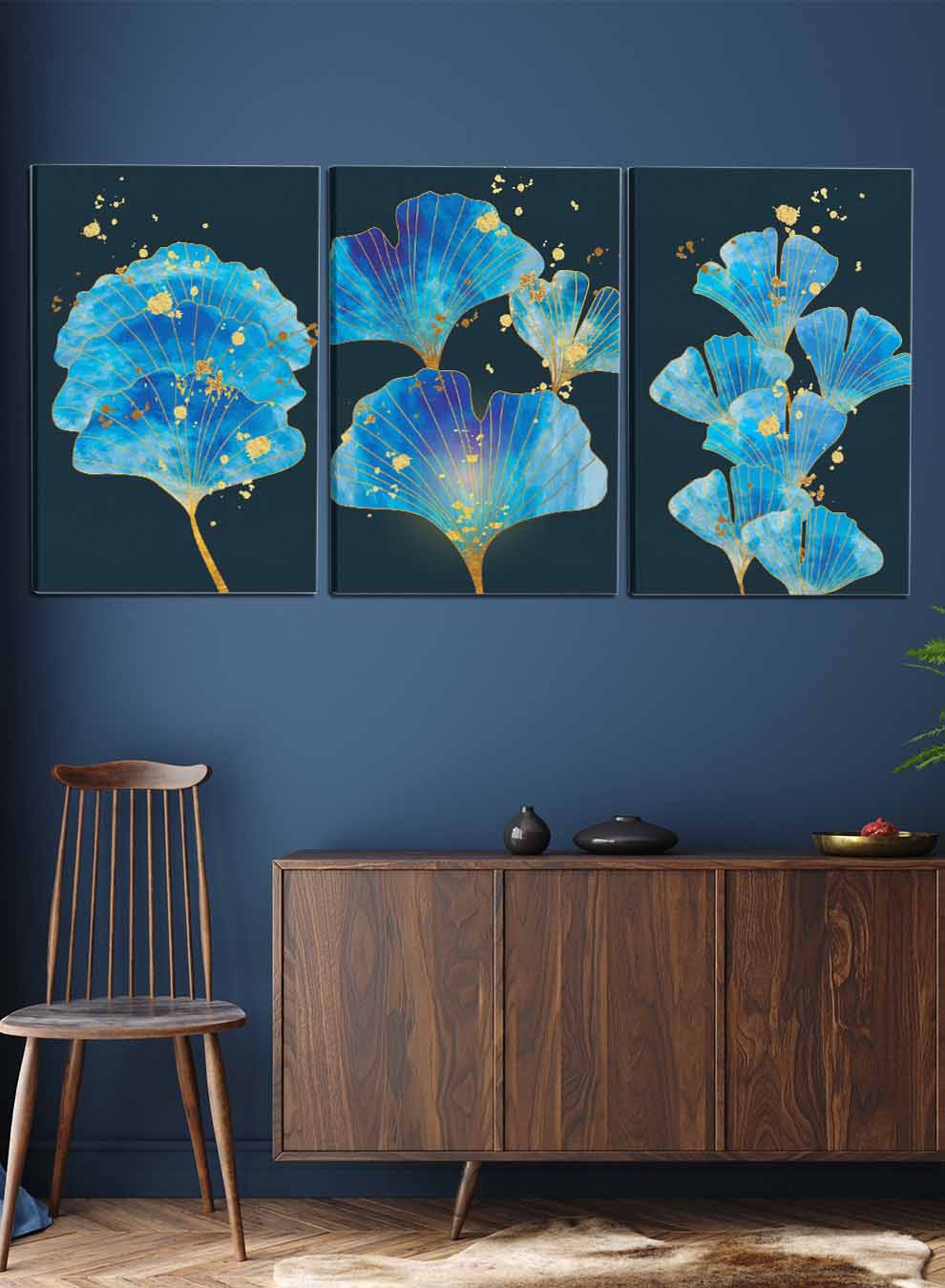 Ginkgo Foliage Paintings(set of 3) Paintings & Pictures| LOWHA
