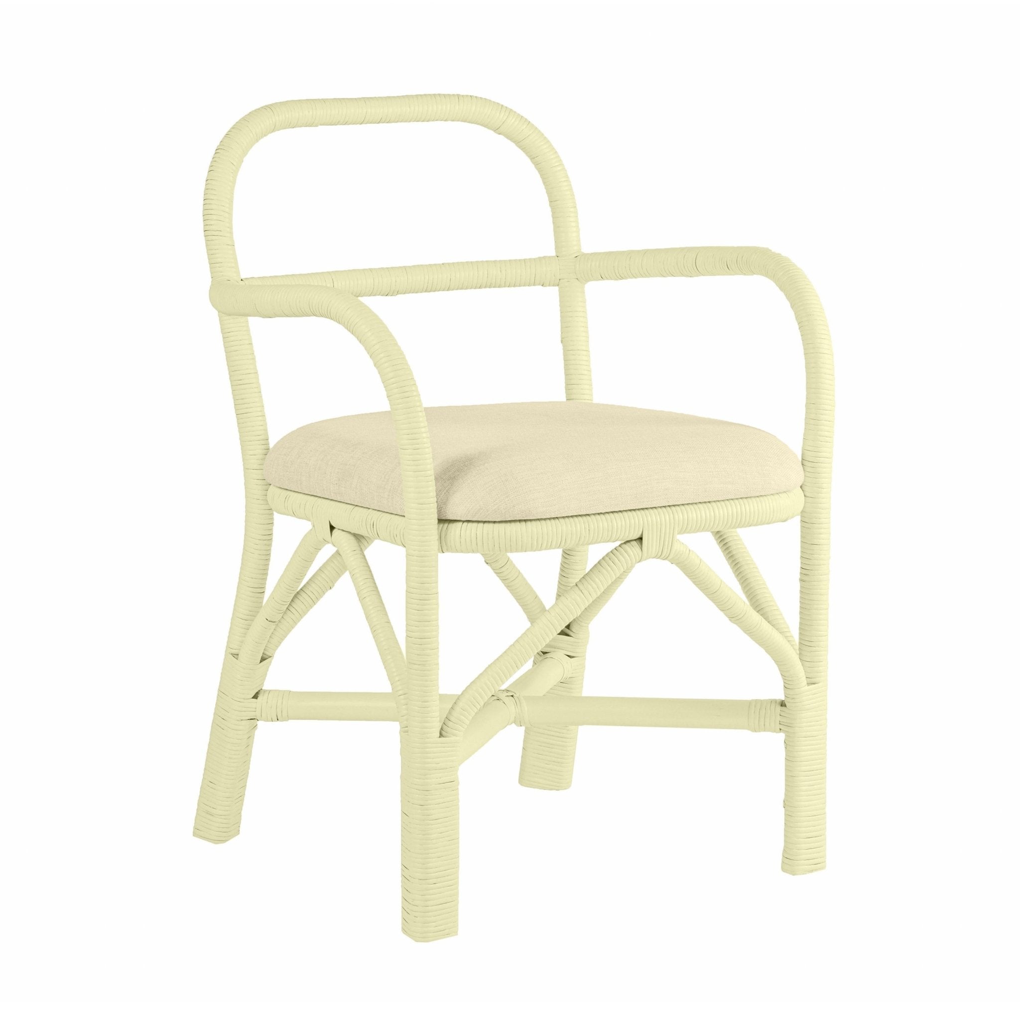 Ginny Cream Rattan Dining Chair Dining Chairs| TOV