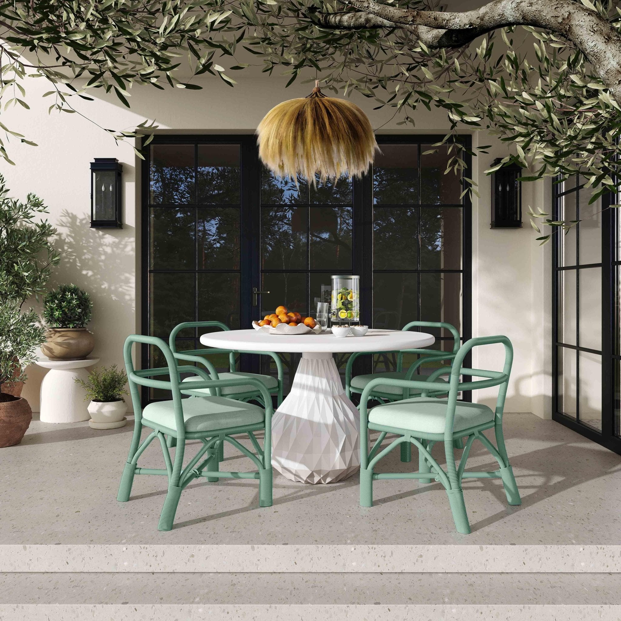 Ginny Green Rattan Dining Chair Dining Chairs| TOV