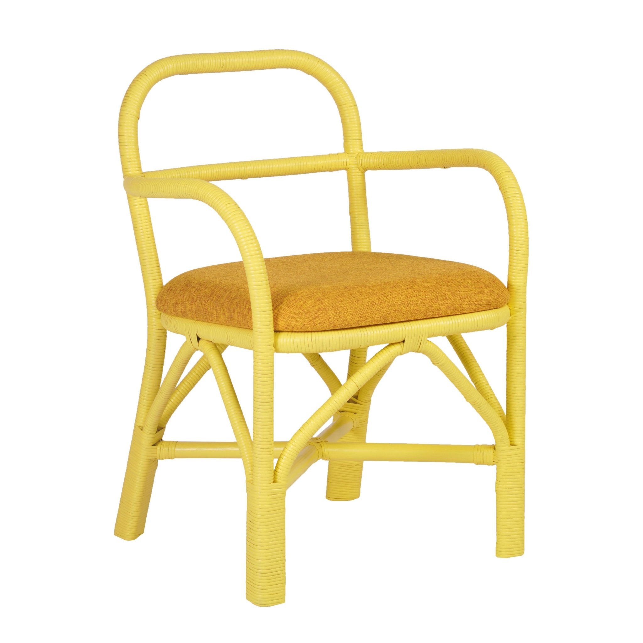 Ginny Yellow Rattan Dining Chair Dining Chairs| TOV