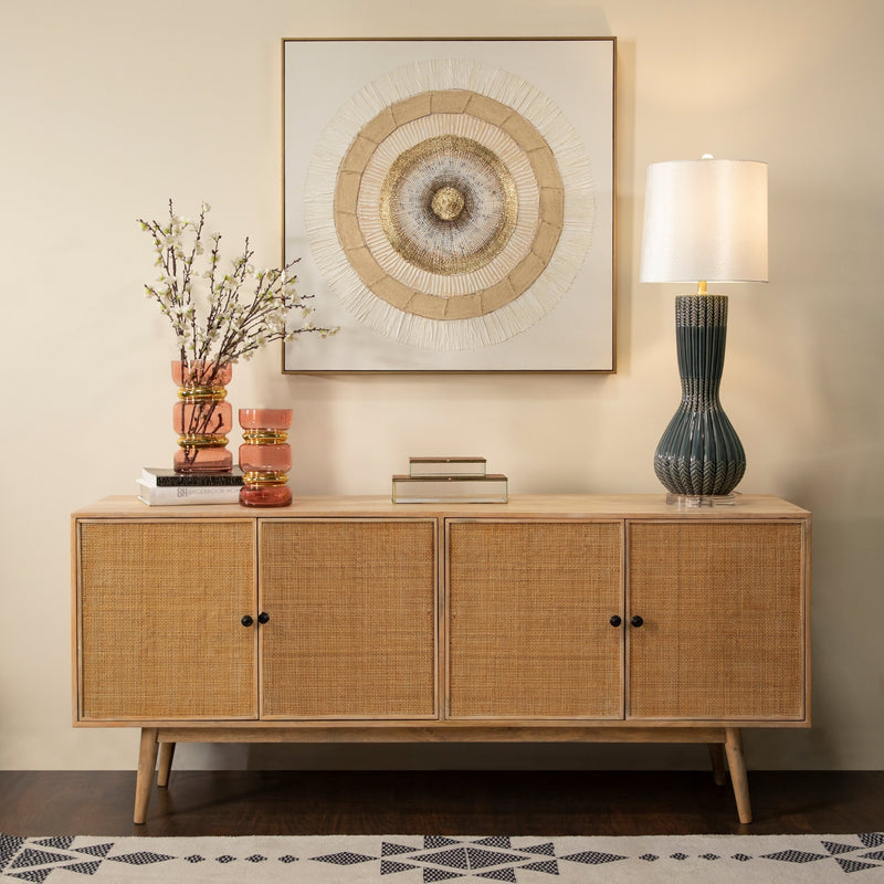 GLASS 10" EDGED W/GO;D BELT, PINK - Al Rugaib Furniture