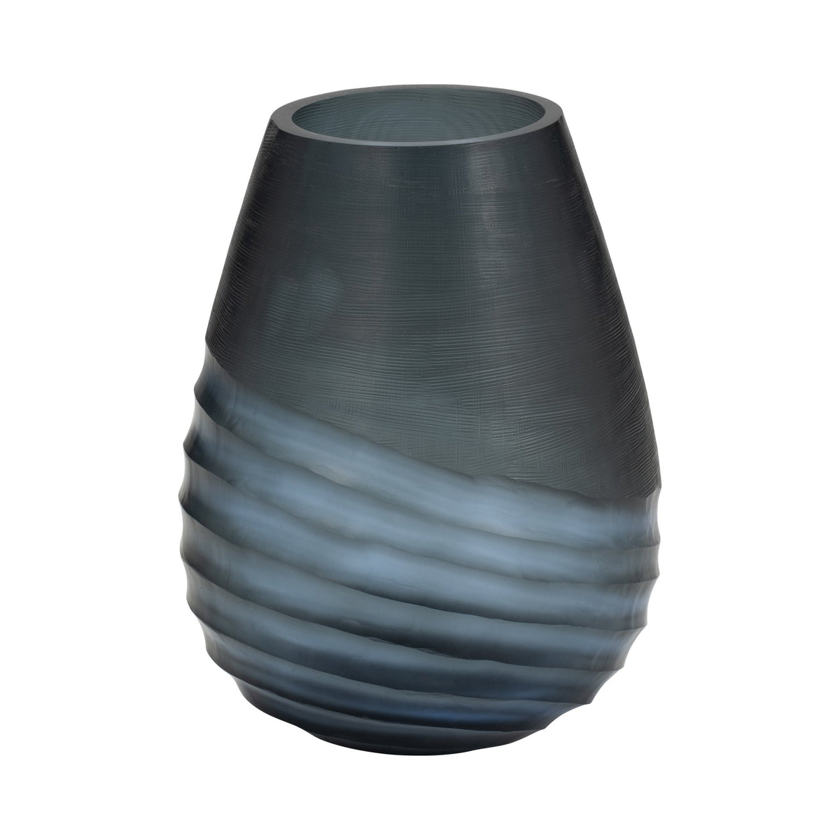 Glass, 10" Etched Vase, Blue Vases and Jars| Sagebrook Home