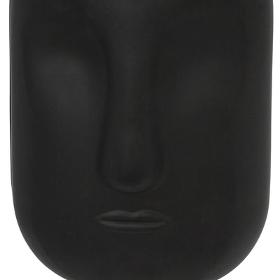 GLASS 10" FACE VASE, BLACK - Al Rugaib Furniture