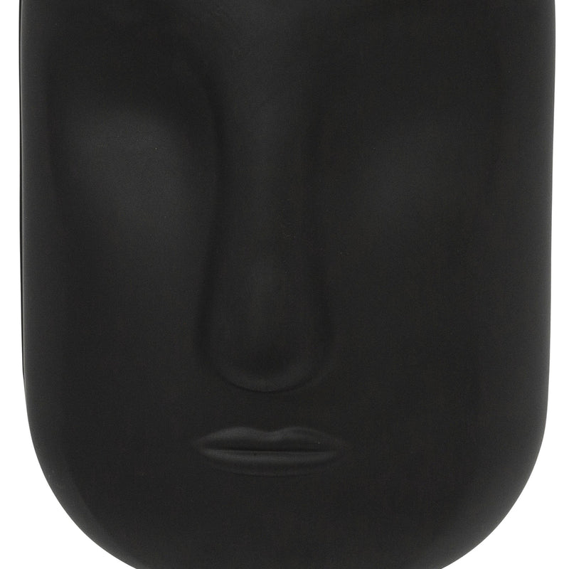 GLASS 10" FACE VASE, BLACK - Al Rugaib Furniture
