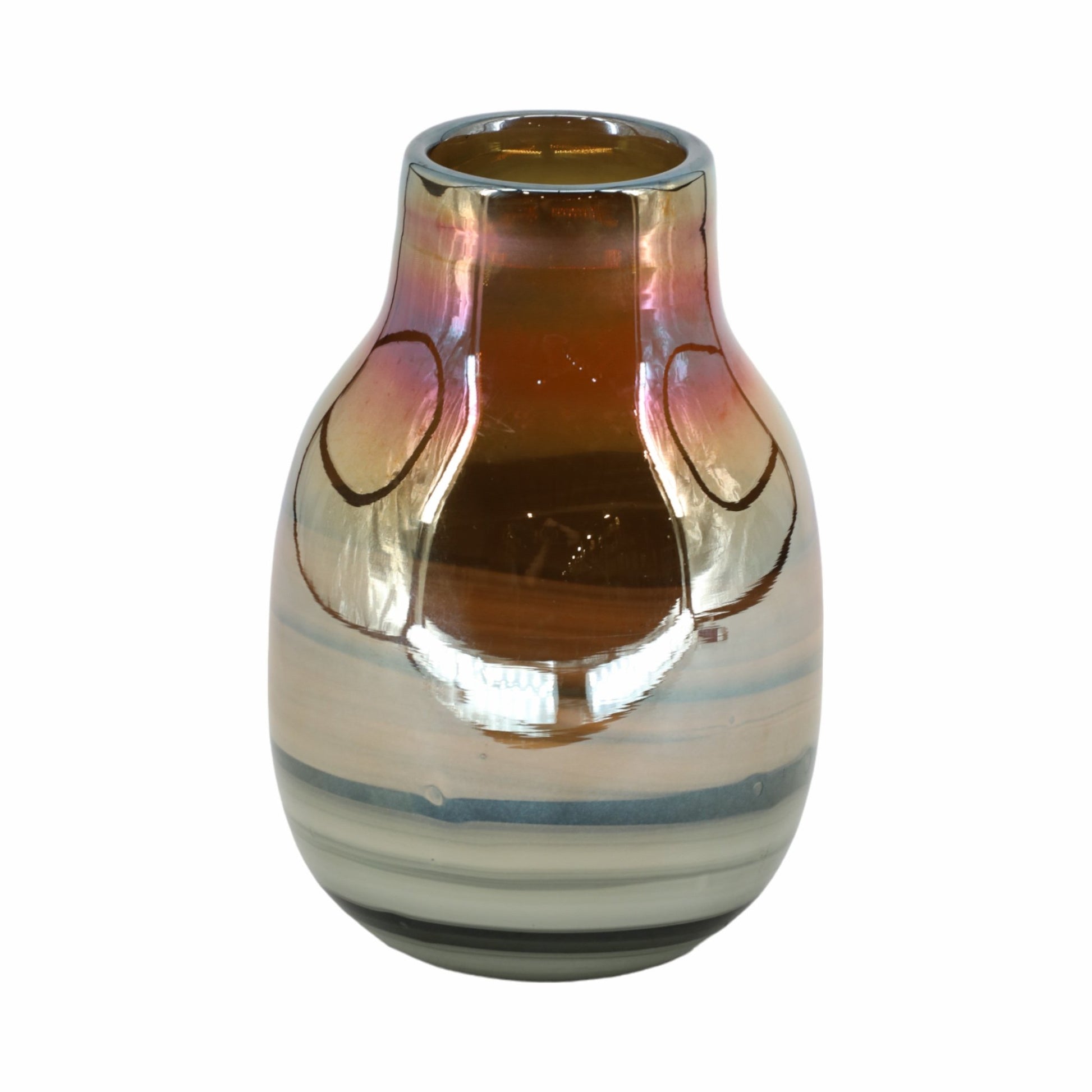 Glass 10"H Metallic Vase, Black/Gold Vases and Jars| Sagebrook Home