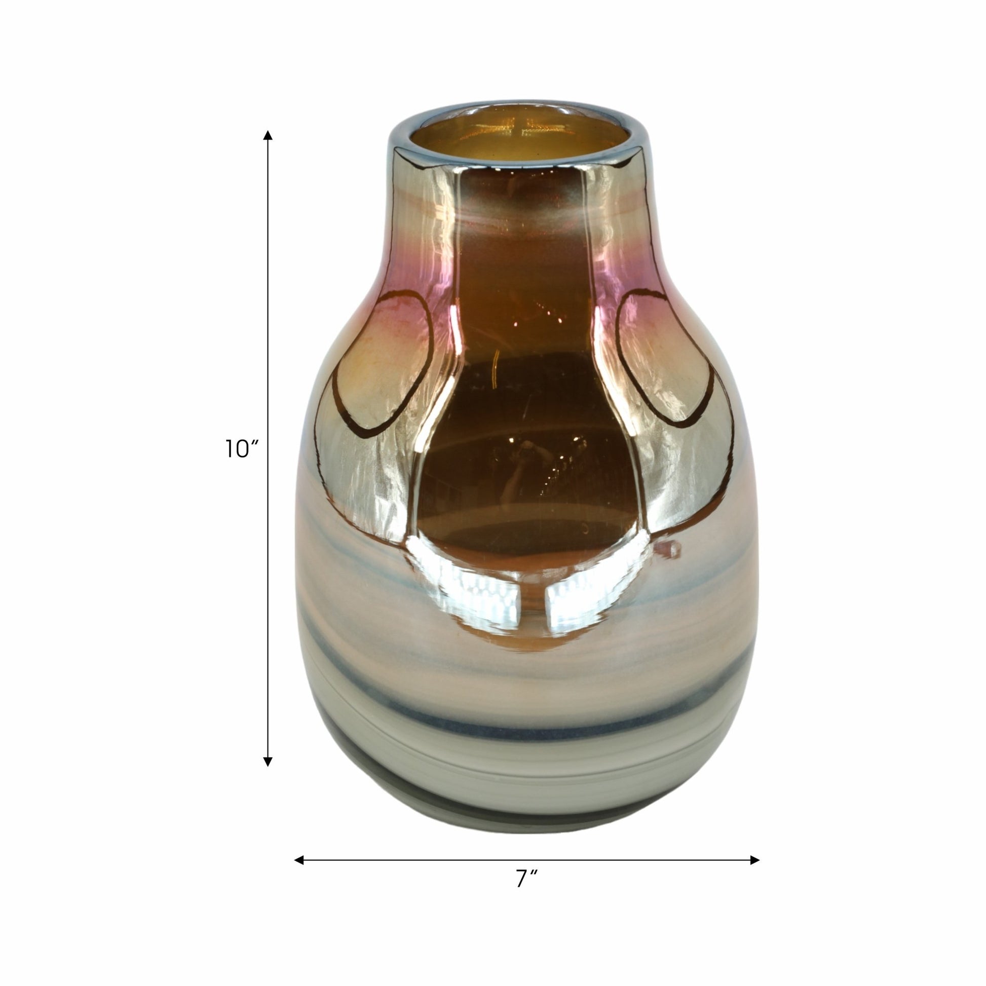 Glass 10"H Metallic Vase, Black/Gold Vases and Jars| Sagebrook Home