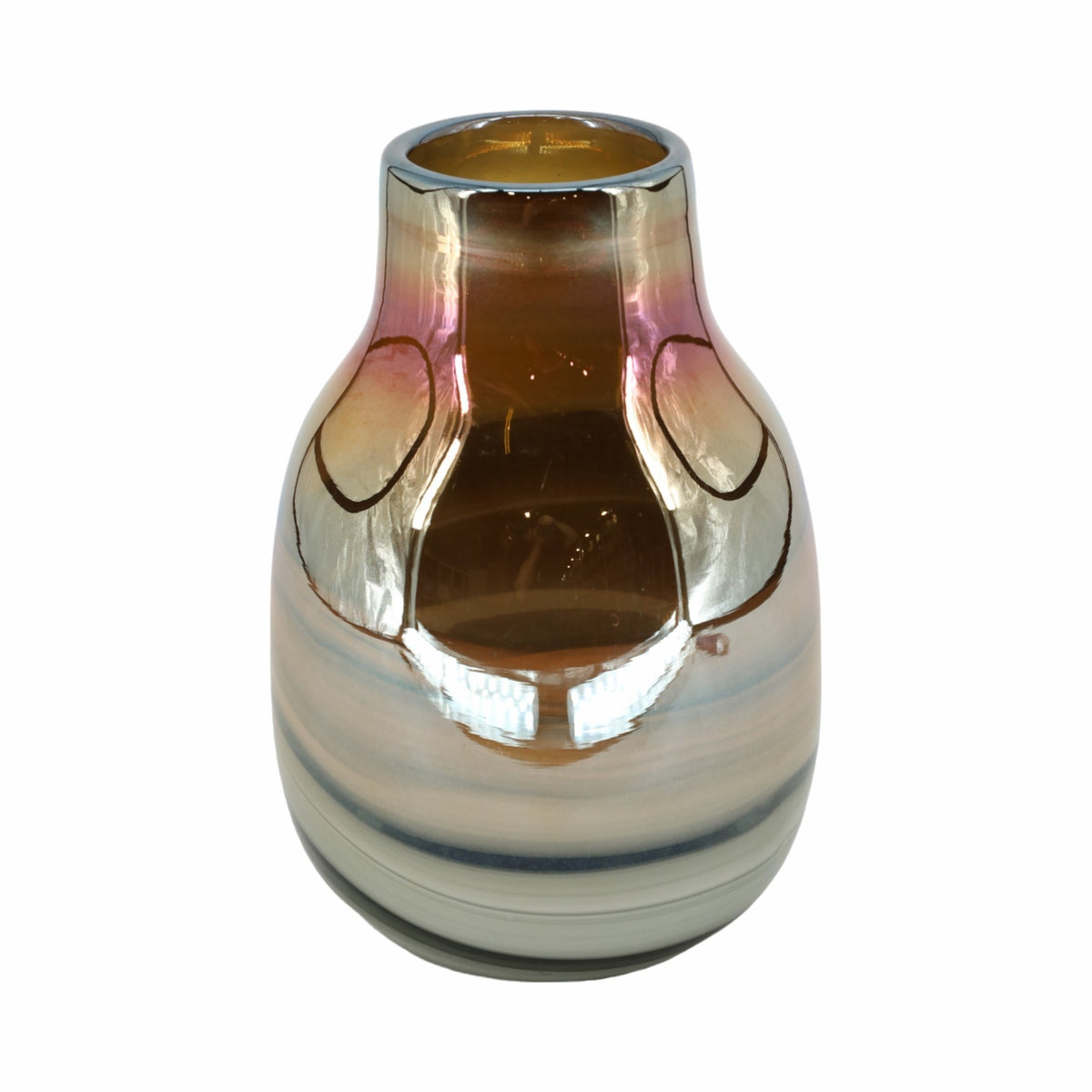 Glass 10"H Metallic Vase, Black/Gold Vases and Jars| Sagebrook Home