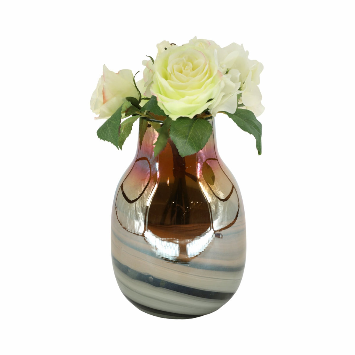 Glass 10"H Metallic Vase, Black/Gold Vases and Jars| Sagebrook Home