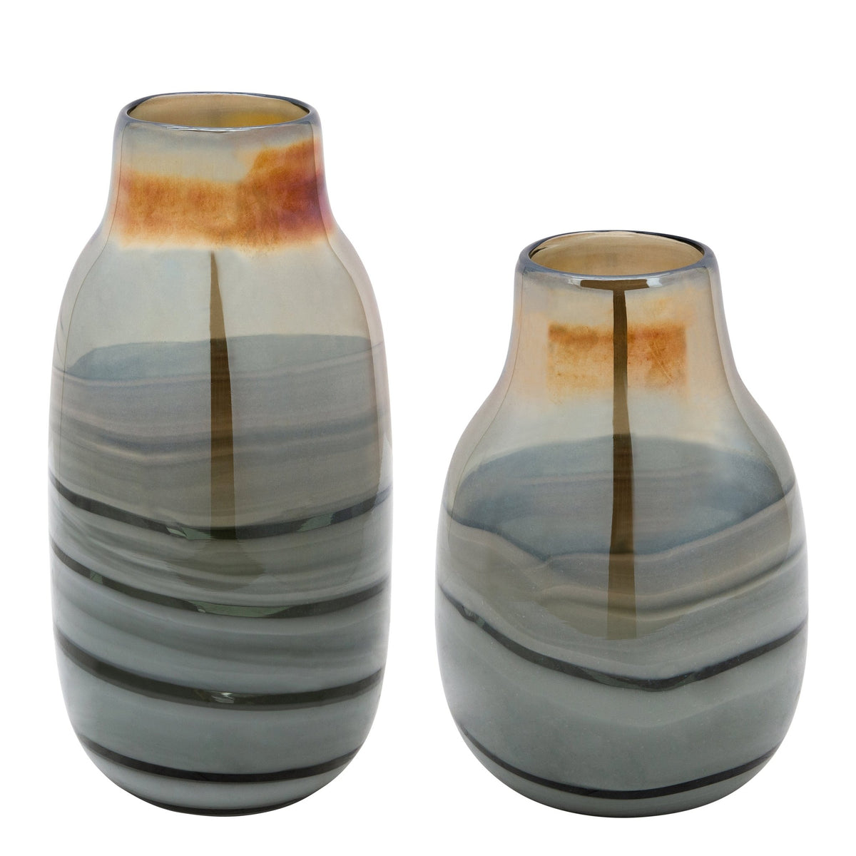 Glass 10"H Metallic Vase, Black/Gold Vases and Jars| Sagebrook Home