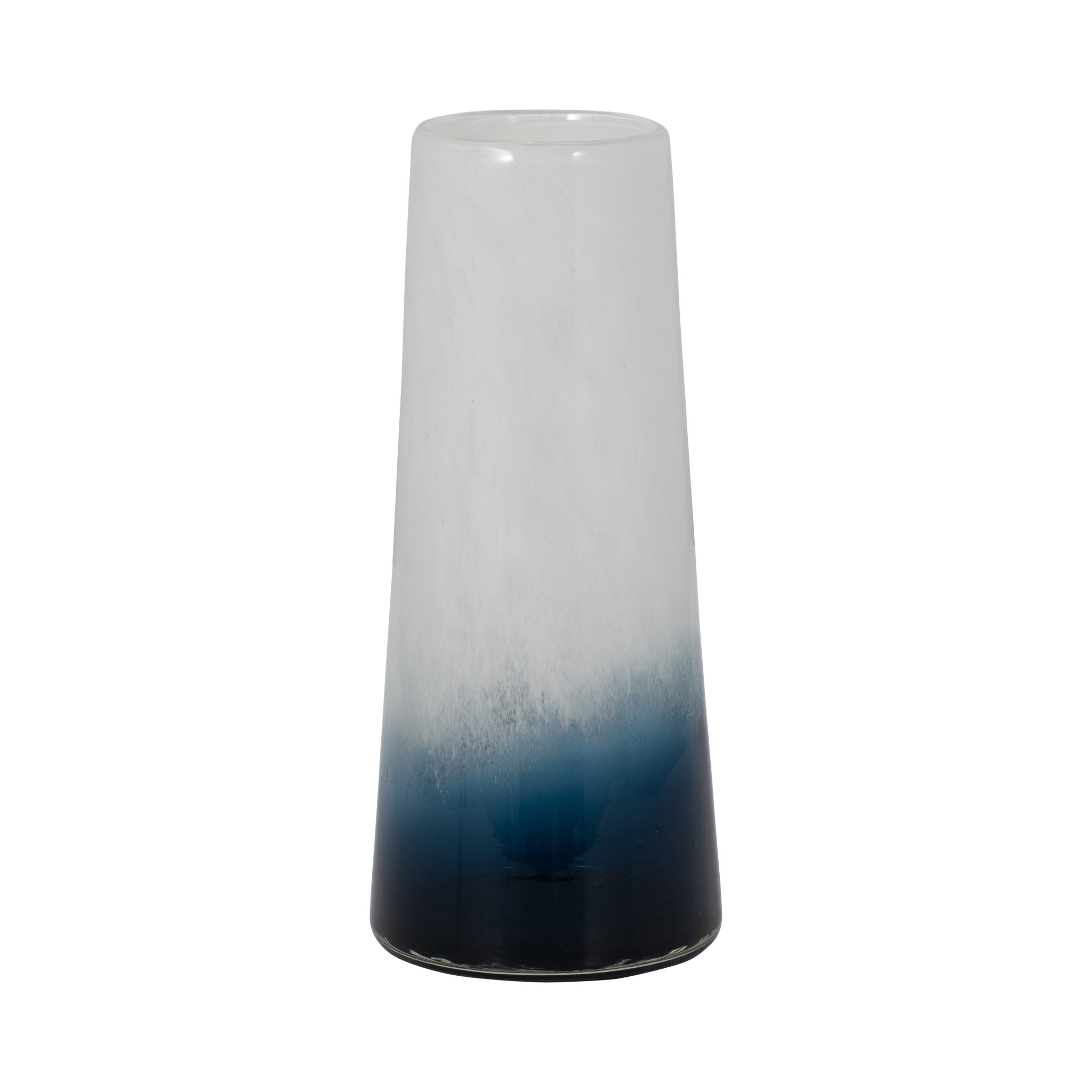 GLASS, 11" BLUE WATERS VASE, BLUE/WHITE Vases and Jars| Sagebrook Home