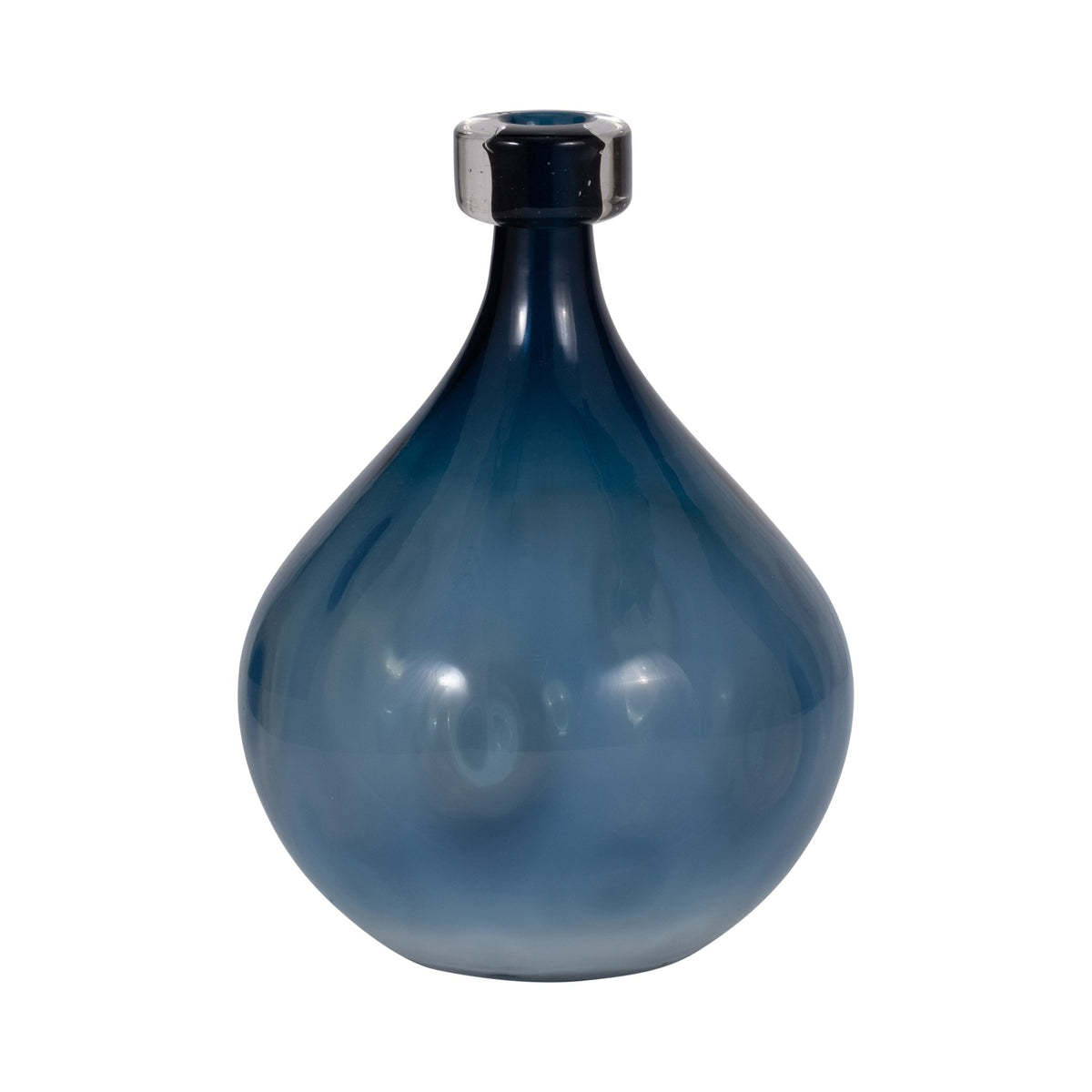 GLASS, 11" DIMPLE VASE BLUE Vases and Jars| Sagebrook Home