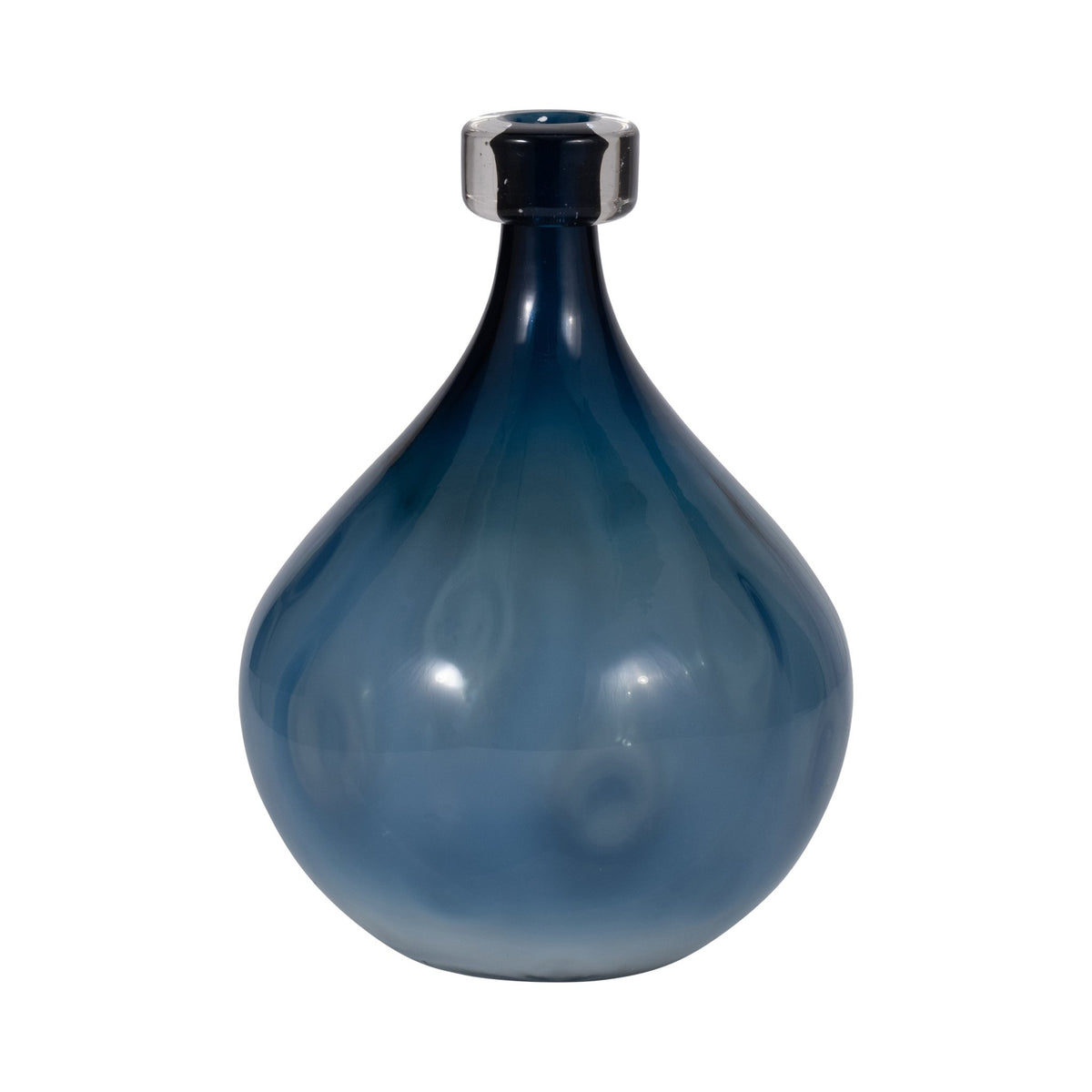 GLASS, 11" DIMPLE VASE BLUE Vases and Jars| Sagebrook Home