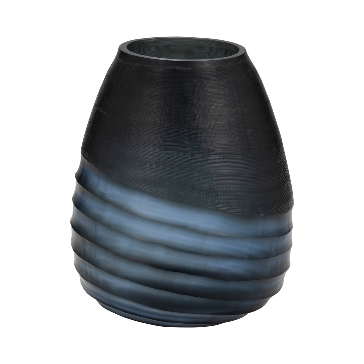 Glass, 11" Etched Vase, Blue Vases and Jars| Sagebrook Home